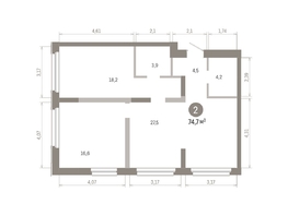 Продается 2-комнатная квартира ЖК Европейский берег, дом 46, 74.7  м&sup2;, 11910000 рублей