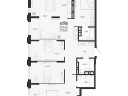 Продается 5-комнатная квартира ЖК Ясный берег, дом 20, 134.32  м&sup2;, 19506000 рублей