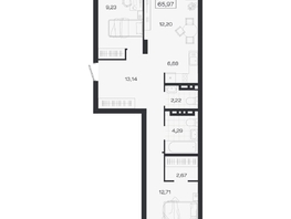 Продается 3-комнатная квартира ЖК Ясный берег, дом 19, бс 2-5, 65.97  м&sup2;, 11528000 рублей