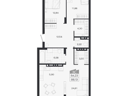 Продается 3-комнатная квартира ЖК Ясный берег, дом 19, бс 2-5, 88.13  м&sup2;, 14008000 рублей