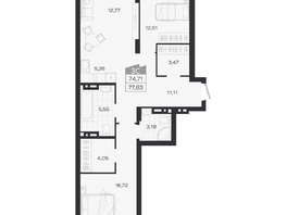 Продается 3-комнатная квартира ЖК Ясный берег, дом 19, бс 2-5, 77.83  м&sup2;, 12957000 рублей
