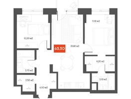 Продается 2-комнатная квартира  Квартал ЩА, 63.3  м&sup2;, 12690000 рублей