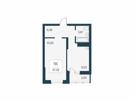 Продается 1-комнатная квартира ЖК Расцветай на Бугринской роще, 37.33  м&sup2;, 6000000 рублей