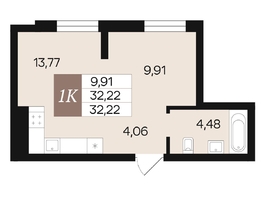 Продается 1-комнатная квартира ЖК Роза ветров, 32.22  м&sup2;, 5031320 рублей