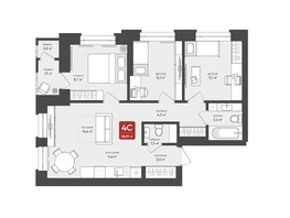 Продается 4-комнатная квартира ЖК Промышленная 7, 58.99  м&sup2;, 10340000 рублей