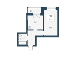 Продается 1-комнатная квартира ЖК Расцветай на Кропоткина, дом 1, 41.1  м&sup2;, 8350000 рублей