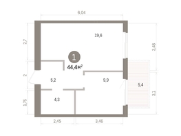 Продается 1-комнатная квартира ЖК Пшеница, дом 5.2, 44.36  м&sup2;, 5860000 рублей