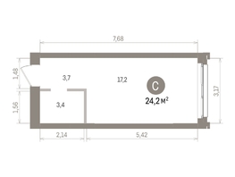 Продается Студия ЖК Европейский берег, дом 32, 24.23  м&sup2;, 7090000 рублей
