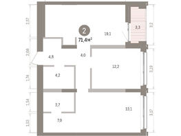 Продается 2-комнатная квартира ЖК Европейский берег, дом 32, 71.36  м&sup2;, 12500000 рублей