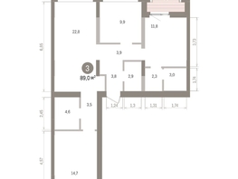Продается 3-комнатная квартира ЖК Европейский берег, дом 32, 88.97  м&sup2;, 15190000 рублей