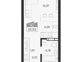 Продается Студия ЖК Квартал 54, дом 1, 25.52  м&sup2;, 4648000 рублей