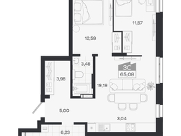 Продается 3-комнатная квартира ЖК Квартал 54, дом 1, 65.08  м&sup2;, 9304000 рублей