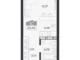 Продается Студия ЖК Квартал 54, дом 1, 25.43  м&sup2;, 4773000 рублей