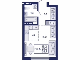 Продается Студия ЖК Сила леса, корп 1, 28.9  м&sup2;, 5200000 рублей