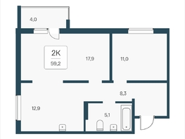 Продается 2-комнатная квартира ЖК Эко-квартал на Кедровой, д 3 сек 2, 59  м&sup2;, 7000000 рублей