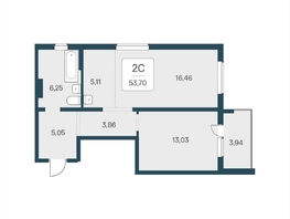 Продается 2-комнатная квартира ЖК Эко-квартал на Кедровой, дом 4, 53.2  м&sup2;, 6700000 рублей