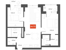 Продается 2-комнатная квартира  Квартал ЩА, 64.7  м&sup2;, 12190000 рублей
