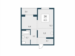 Продается 2-комнатная квартира ЖК Цветной бульвар, дом 4 сек 2, 42.5  м&sup2;, 6300000 рублей