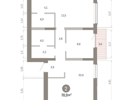 Продается 2-комнатная квартира ЖК Европейский берег, дом 46, 70.89  м&sup2;, 10510000 рублей