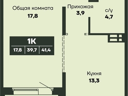 Продается 1-комнатная квартира ЖК Гренландия, Лес дом №4, 41.4  м&sup2;, 5500000 рублей
