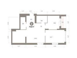 Продается 2-комнатная квартира  Квартал Молодость, дом 1, 70.76  м&sup2;, 10360000 рублей