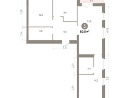 Продается 3-комнатная квартира  Квартал Молодость, дом 1, 80.83  м&sup2;, 11790000 рублей