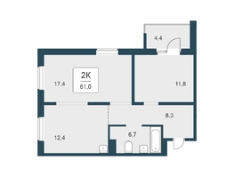 Продается 2-комнатная квартира ЖК Цветной бульвар, дом 4 сек 1, 61  м&sup2;, 7650000 рублей