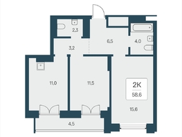 Продается 2-комнатная квартира ЖК Расцветай на Кропоткина, дом 2, 58.6  м&sup2;, 10140000 рублей