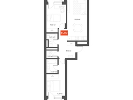 Продается 2-комнатная квартира  Квартал ЩА, 64  м&sup2;, 13090000 рублей