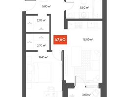 Продается 1-комнатная квартира  Квартал ЩА, 47.6  м&sup2;, 9590000 рублей