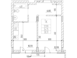 Продается 1-комнатная квартира ЖК Чернышевский, корп 3.3, 34.75  м&sup2;, 8300000 рублей
