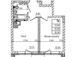 Продается 1-комнатная квартира ЖК Чернышевский, корп 3.3, 33.8  м&sup2;, 6900000 рублей