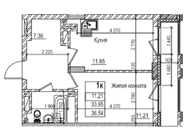 Продается 1-комнатная квартира ЖК Чернышевский, корп 3.3, 33.9  м&sup2;, 7200000 рублей