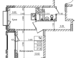 Продается 1-комнатная квартира ЖК Чернышевский, корп 3.3, 35.6  м&sup2;, 7710000 рублей