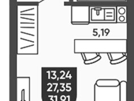 Продается Студия ЖК Ермак, 28.26  м&sup2;, 5250000 рублей