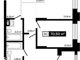 Продается 2-комнатная квартира ЖК Платина, 66.57  м&sup2;, 22617000 рублей