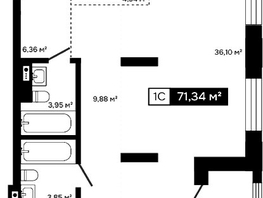 Продается Студия ЖК Платина, 67.41  м&sup2;, 23934000 рублей