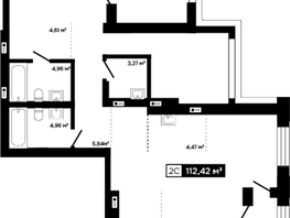 Продается 2-комнатная квартира ЖК Платина, 108.51  м&sup2;, 63222000 рублей