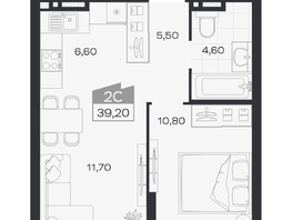 Продается 2-комнатная квартира ЖК Ясный берег, дом 32, 39.2  м&sup2;, 7446000 рублей