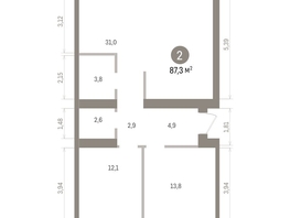 Продается 2-комнатная квартира ЖК Пшеница, дом 5.2, 87.25  м&sup2;, 11240000 рублей