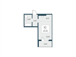 Продается Студия ЖК Эко-квартал на Кедровой, дом 5, 30.49  м&sup2;, 3870000 рублей