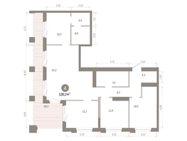 Продается 4-комнатная квартира ЖК Город на озере, 127.95  м&sup2;, 25450000 рублей