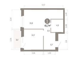 Продается 1-комнатная квартира ЖК Город на озере, 41.66  м&sup2;, 10430000 рублей