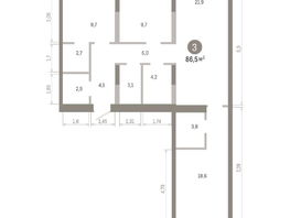 Продается 3-комнатная квартира ЖК Европейский берег, дом 45, 86.52  м&sup2;, 14040000 рублей