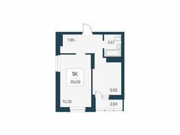 Продается 1-комнатная квартира ЖК Расцветай на Бугринской роще, 39.08  м&sup2;, 5620000 рублей