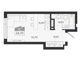 Продается Студия ЖК Ясный берег, дом 33, 24.7  м&sup2;, 4837000 рублей