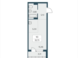 Продается Студия ЖК Расцветай на Зорге, дом 4, 32.75  м&sup2;, 4300000 рублей