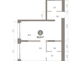 Продается 1-комнатная квартира ЖК Европейский берег, дом 32, 50.02  м&sup2;, 8620000 рублей