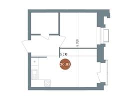 Продается 1-комнатная квартира  19/56 Кварталы Телецентра, 2, 30.8  м&sup2;, 6690000 рублей