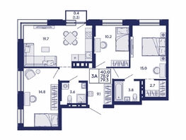 Продается 3-комнатная квартира ЖК Сила леса, корп 1, 79.3  м&sup2;, 10850000 рублей